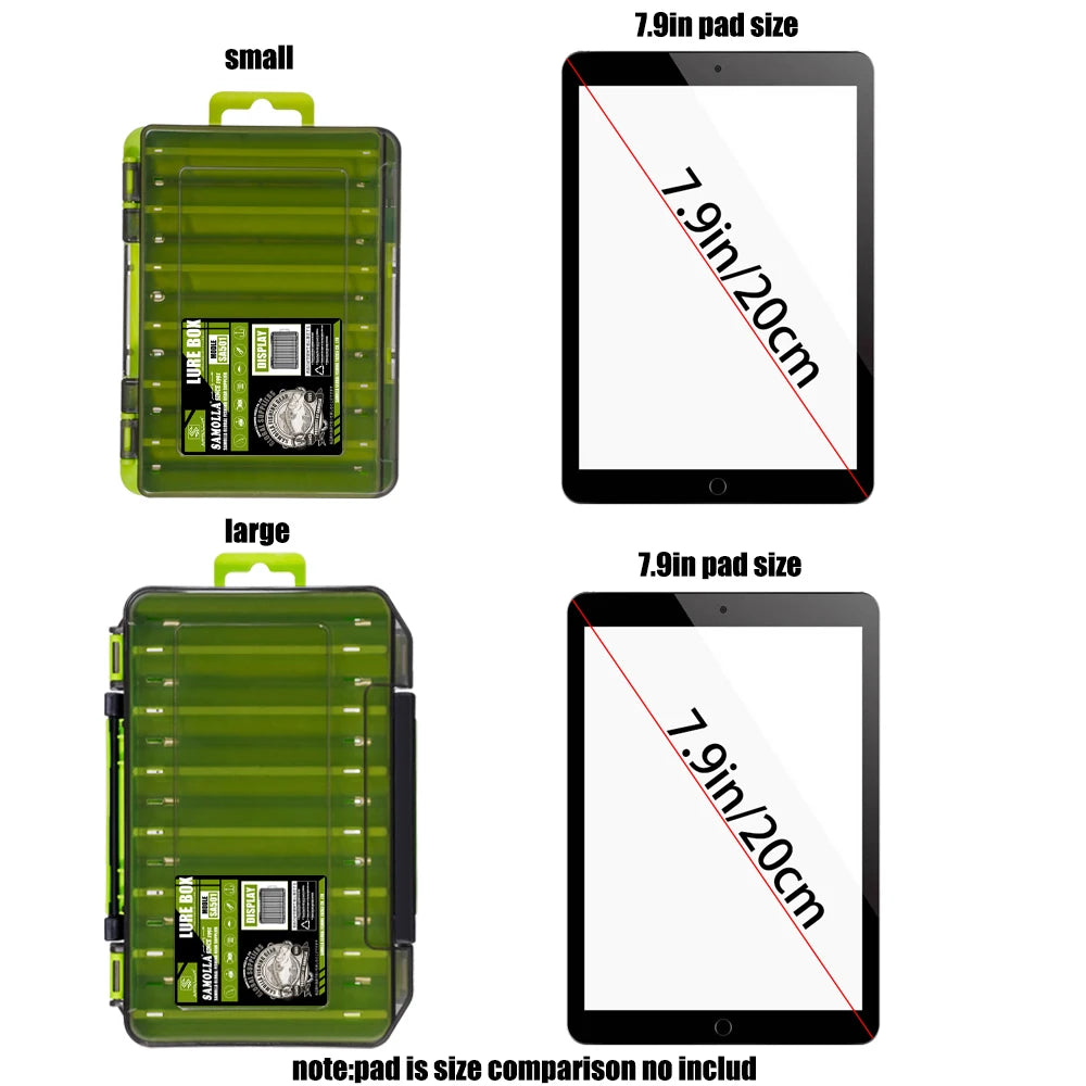 Double-Sided Compact Tackle Box - Streamline Fishing with Durable, Versatile Organizer for Lures, Hooks, Baits