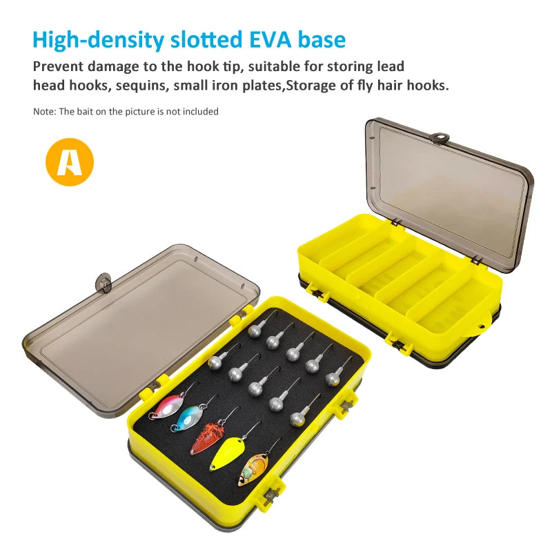 New Fishing Box Double Sided Portable Sponge Pad Fly Lures Container Jig Head Hook Storage Bait Case Carp Accessories Box Tackle