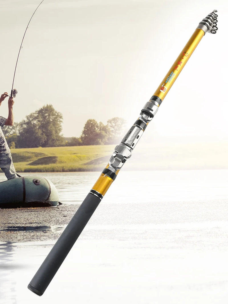 Carbon Telescopic Fishing Rod 1.5M 1.8M 2.1M Travel Raft Rod Pesca Fishing Pole
