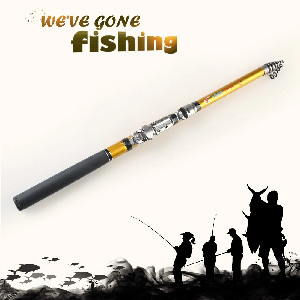 Carbon Telescopic Fishing Rod 1.5M 1.8M 2.1M Travel Raft Rod Pesca Fishing Pole