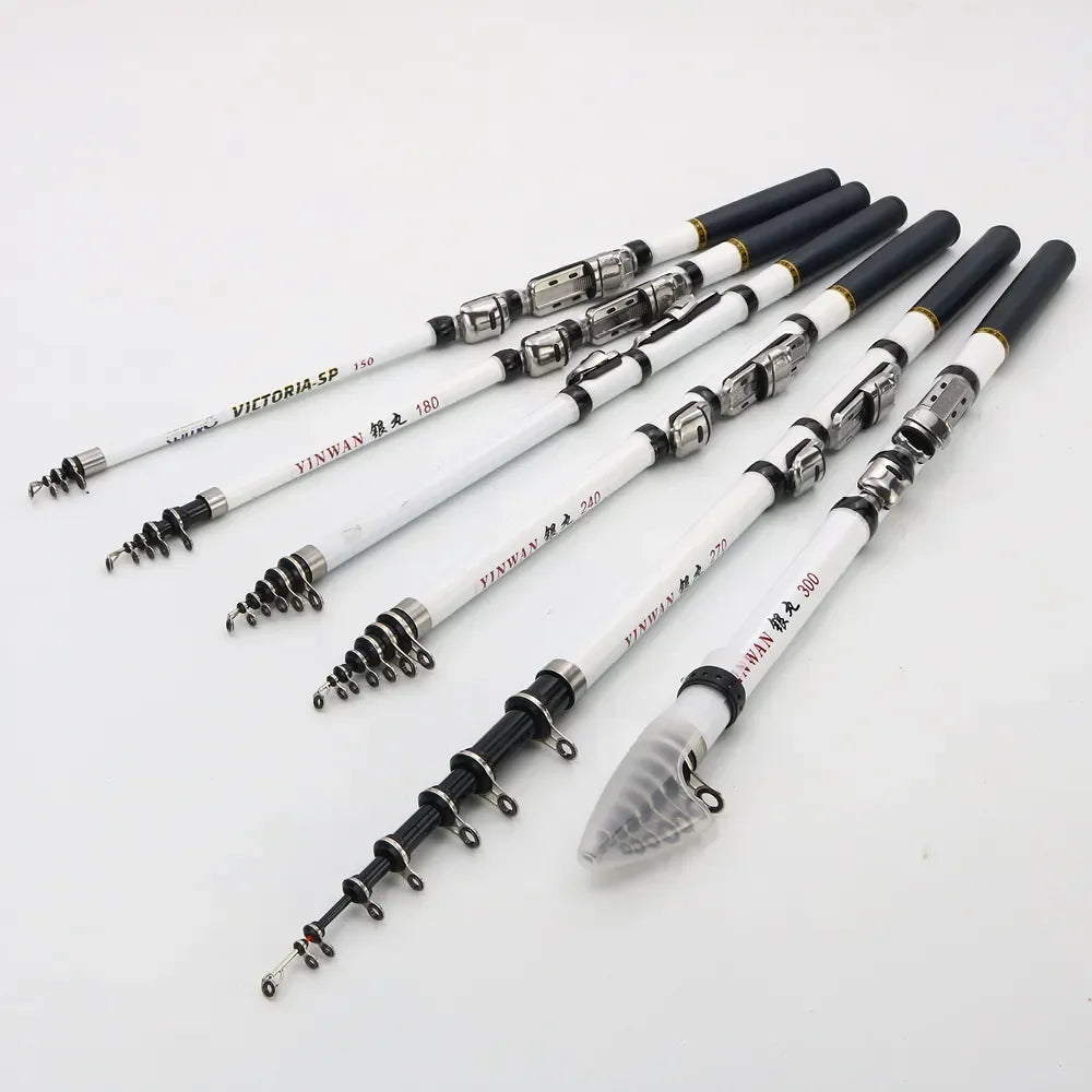 Carbon Fiber Spinning Fishing Rod Telescopic Mini Pole 3M 2.7M 2.4M 2.1M 1.8M 1.5M Fish Gear Tackle High Quality